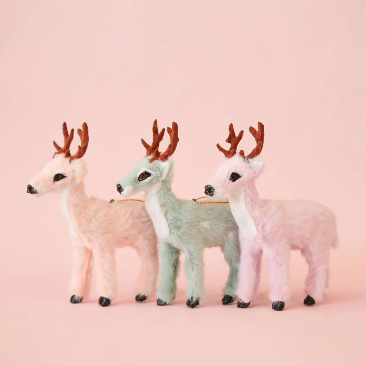 
                  
                    Pink Fawn Fur Reindeer Ornament - Curated Home Decor
                  
                