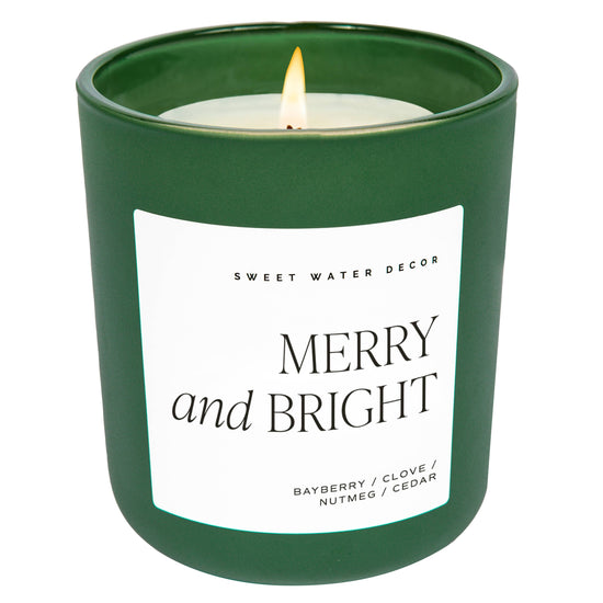 Merry and Bright 15 oz Soy Candle, Matte - Curated Home Decor