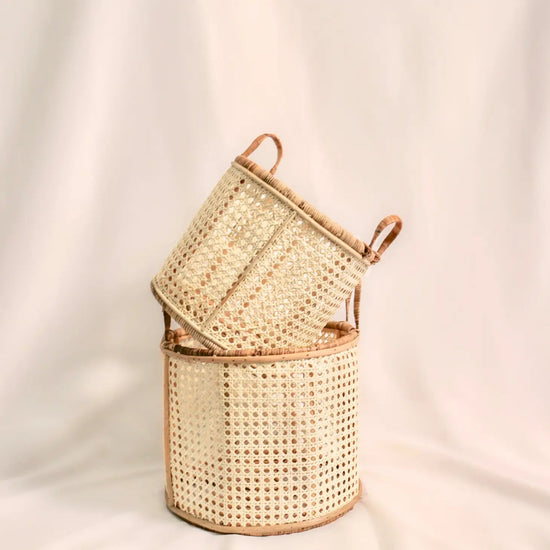 Cane + Bamboo Basket - Curated Home Decor