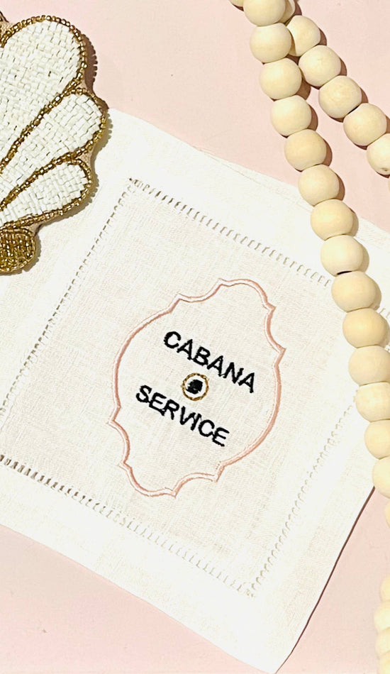 Cabana Service Embroidered Cocktail Napkins - Curated Home Decor