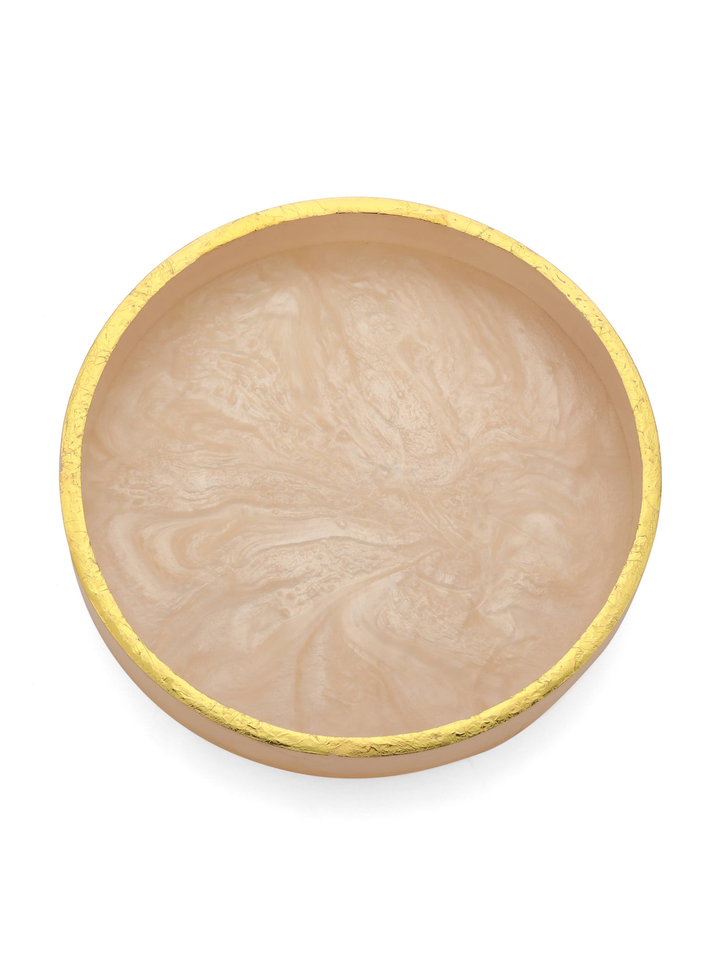 Blush Resin Round Serving  Tray - Curated Home Decor