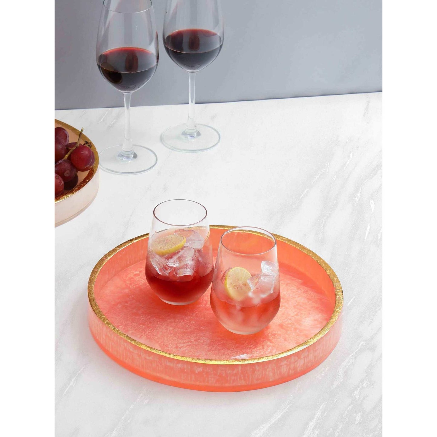 
                  
                    Blush Resin Round Serving Tray - Curated Home Decor
                  
                
