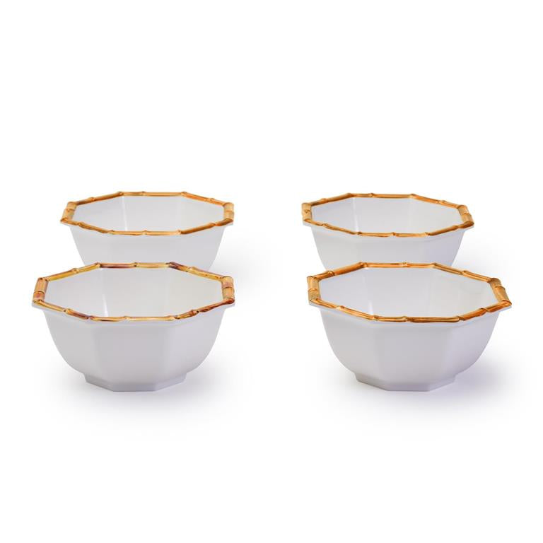 Bamboo Melamine Bowl Set/4 - Curated Home Decor