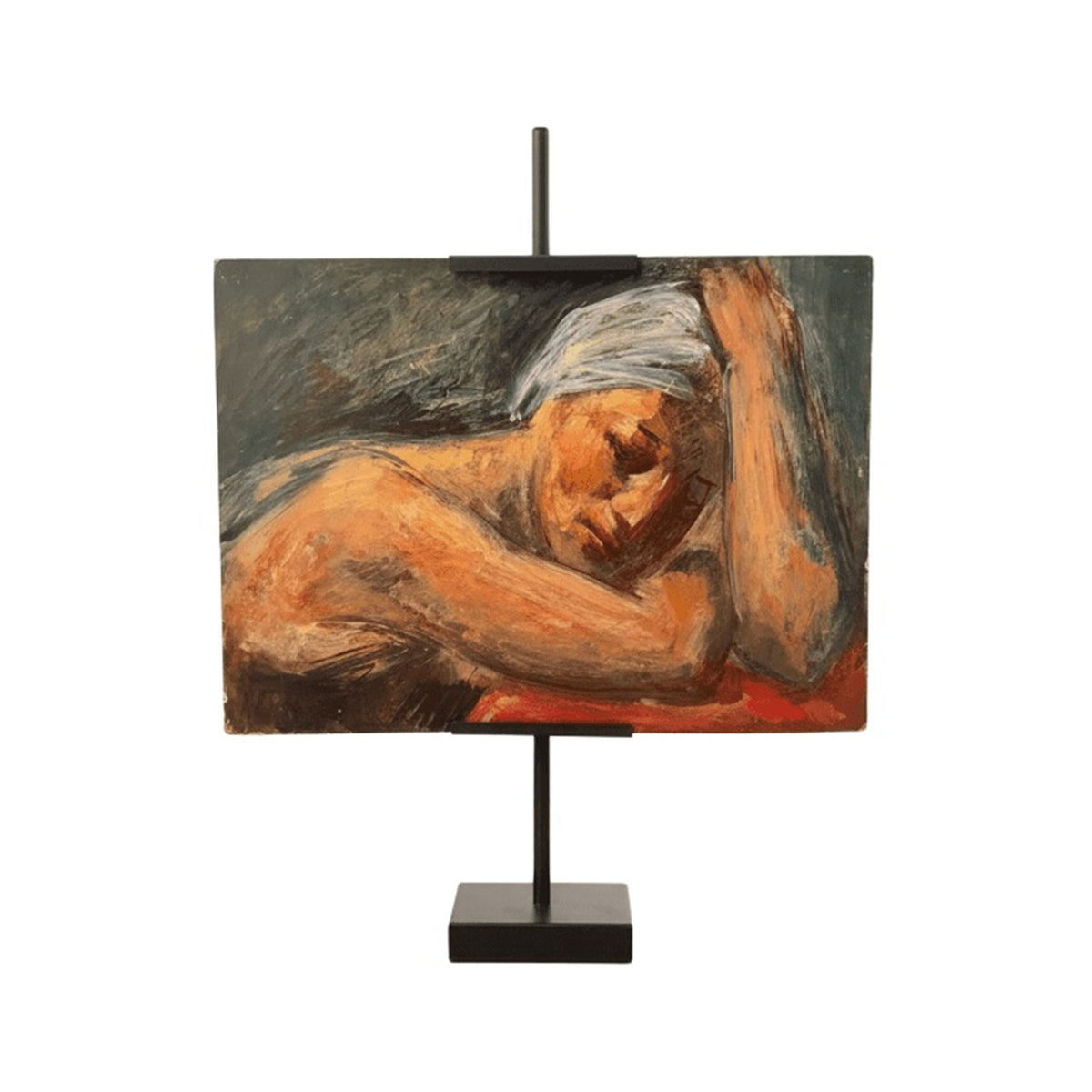 Vintage Figurative Oil Painting — Woman in Thought - Curated Home Decor