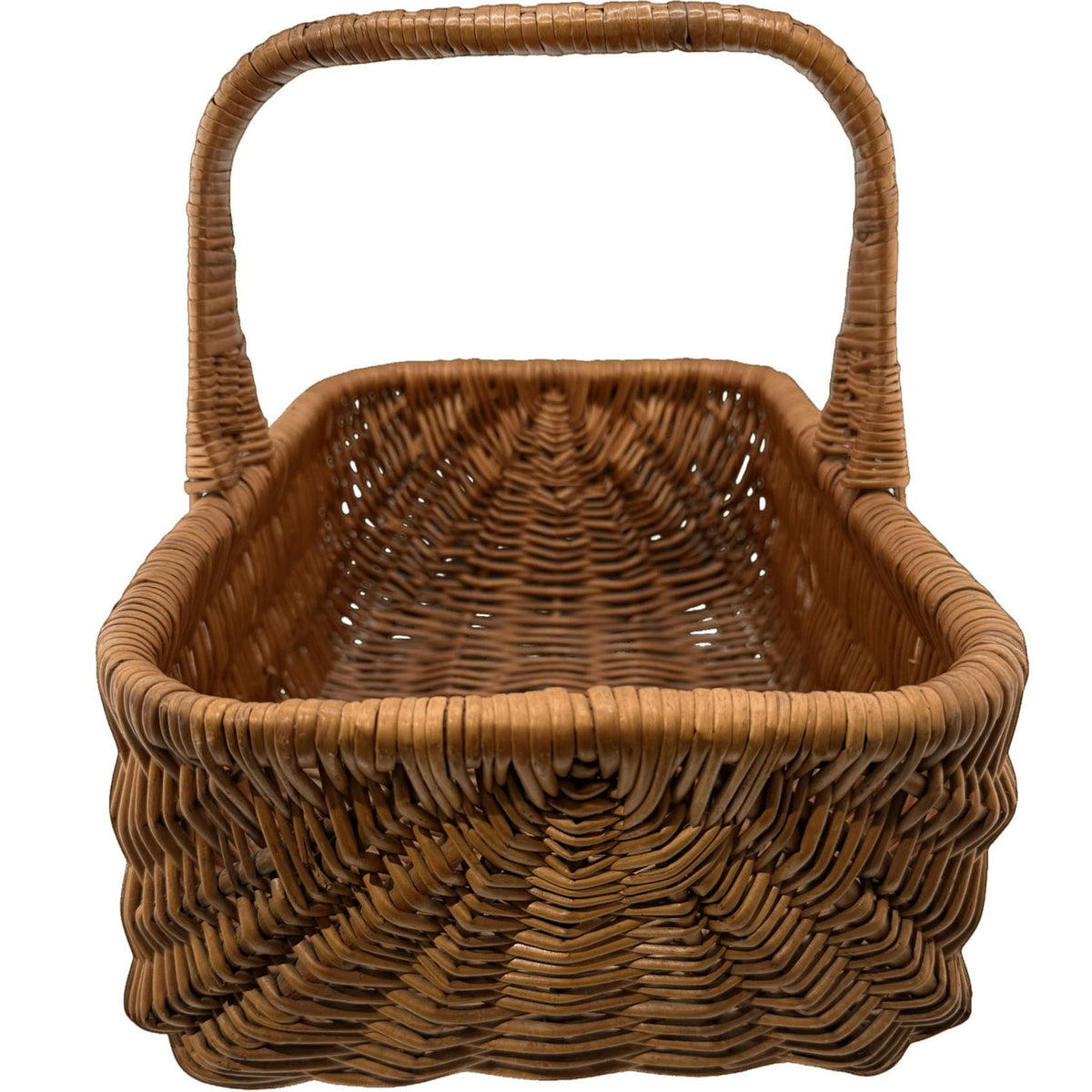 Vintage Woven Splint Basket with Handle - Curated Home Decor