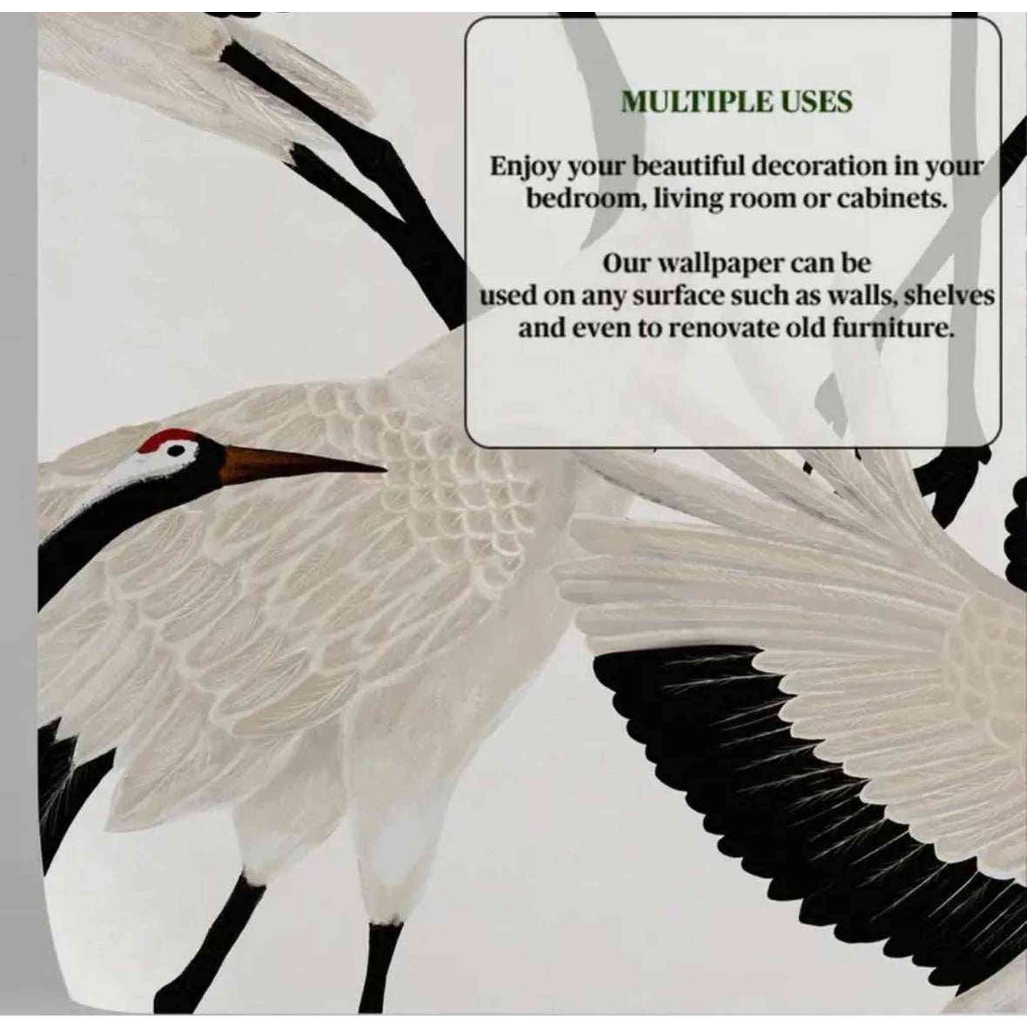 
                  
                    Grey Heron Asian Wallpaper - Curated Home Decor
                  
                