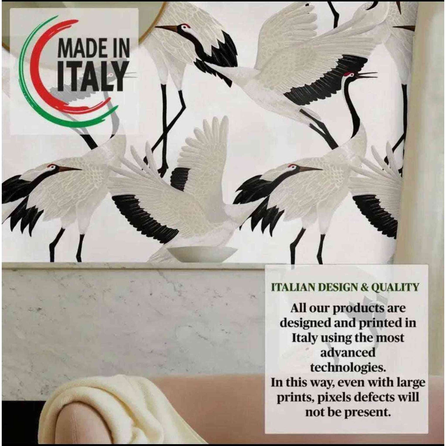 
                  
                    Grey Heron Asian Wallpaper - Curated Home Decor
                  
                