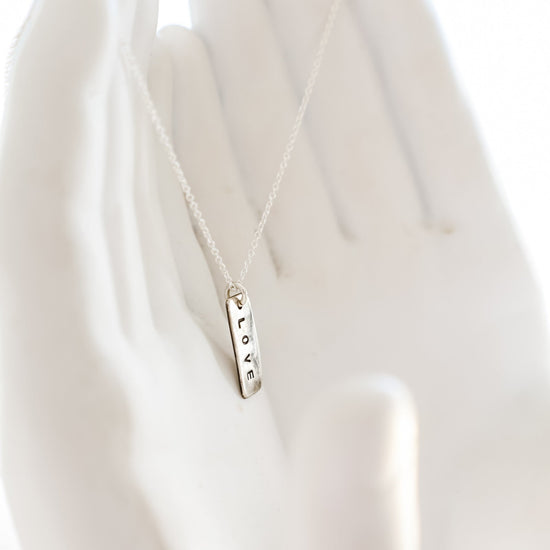 Silver Tag Love Necklace - Curated Home Decor