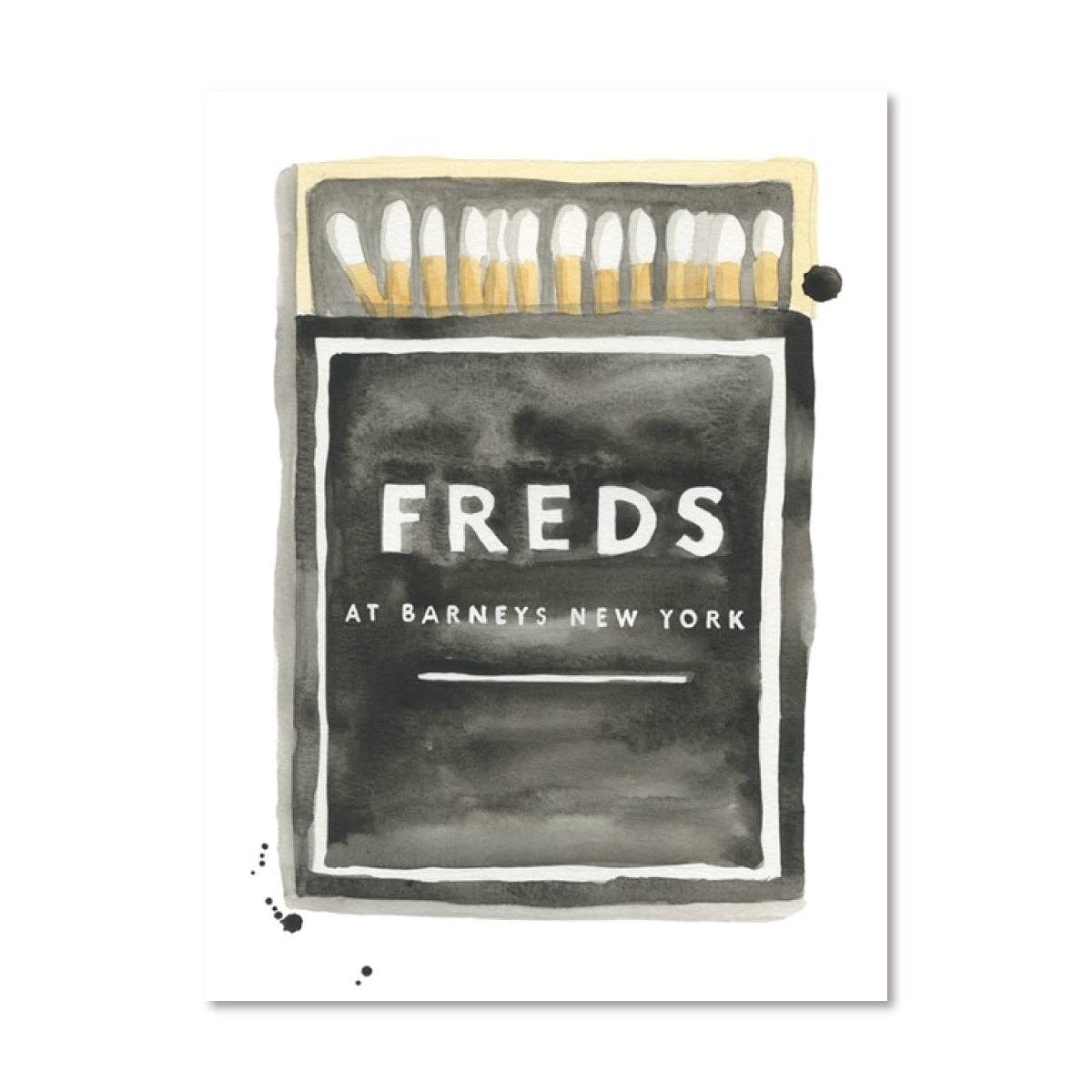 Freds at Barneys NY Matchbook Watercolor Print - Curated Home Decor
