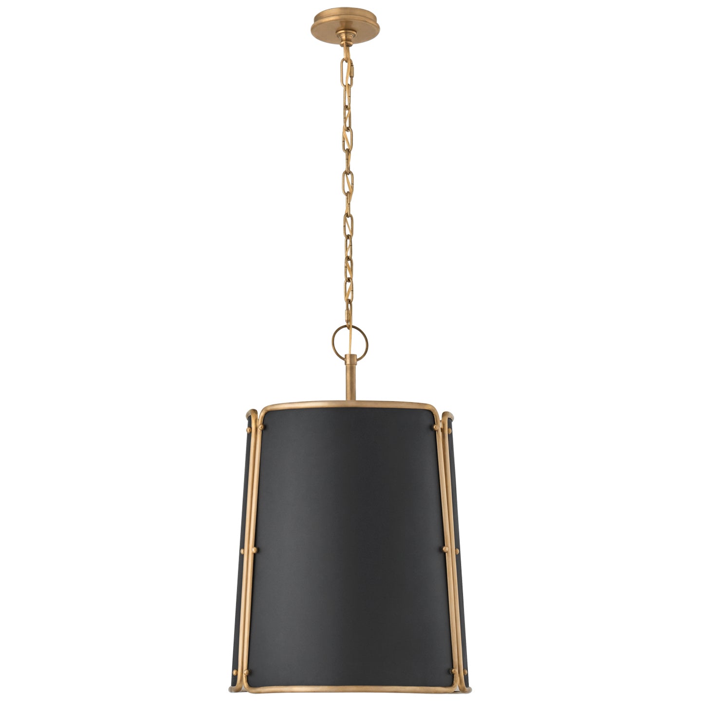 Load image into Gallery viewer, Visual Comfort Signature - S 5647HAB-BLK - Three Light Pendant - Hastings - Hand-Rubbed Antique Brass
