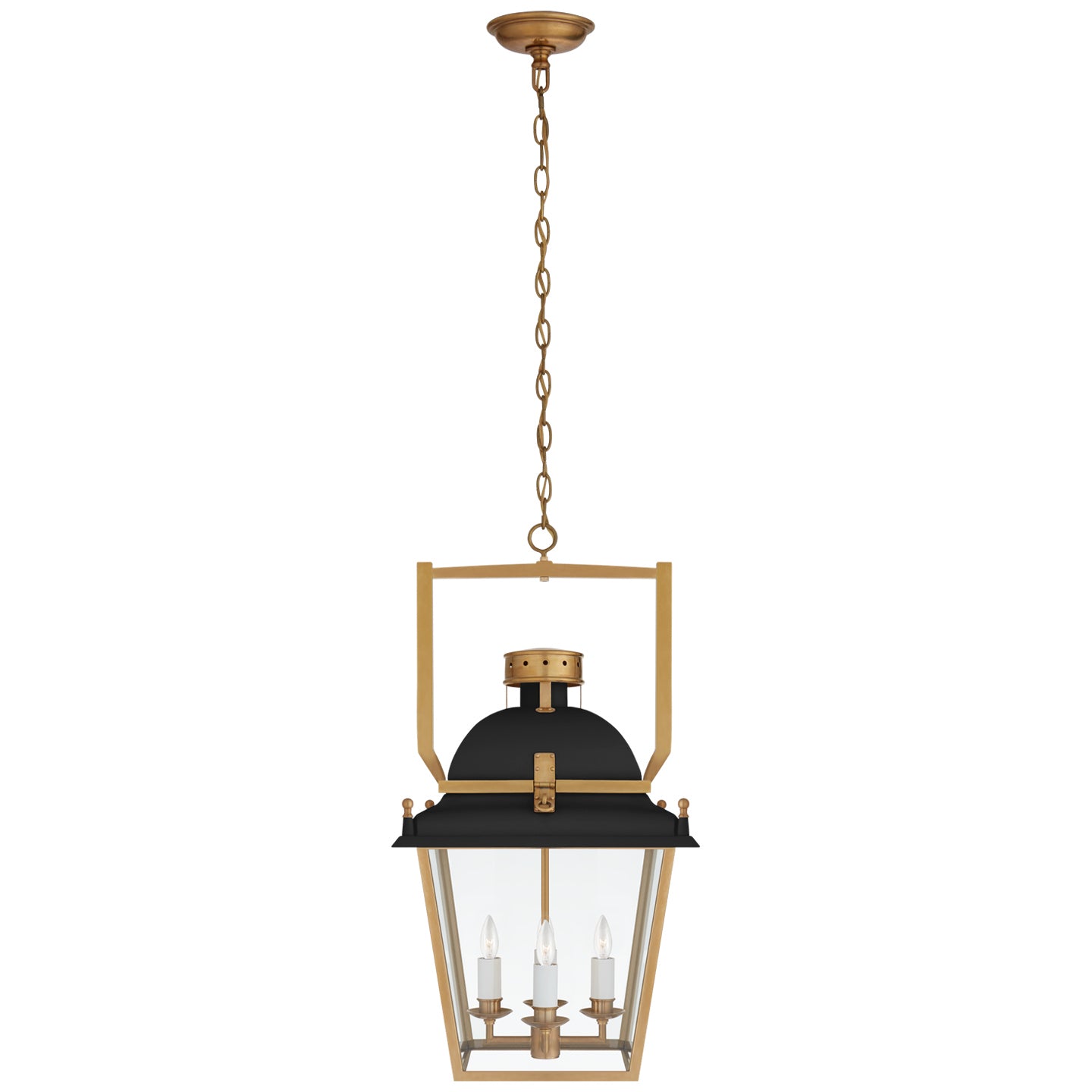 Load image into Gallery viewer, Visual Comfort Signature - CHC 5108BLK/AB-CG - Four Light Lantern - Coventry - Matte Black and Antique-Burnished Brass
