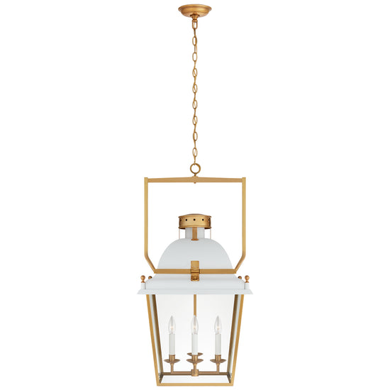 Visual Comfort Signature - CHC 5109WHT/AB-CG - Four Light Lantern - Coventry - Matte White and Antique-Burnished Brass