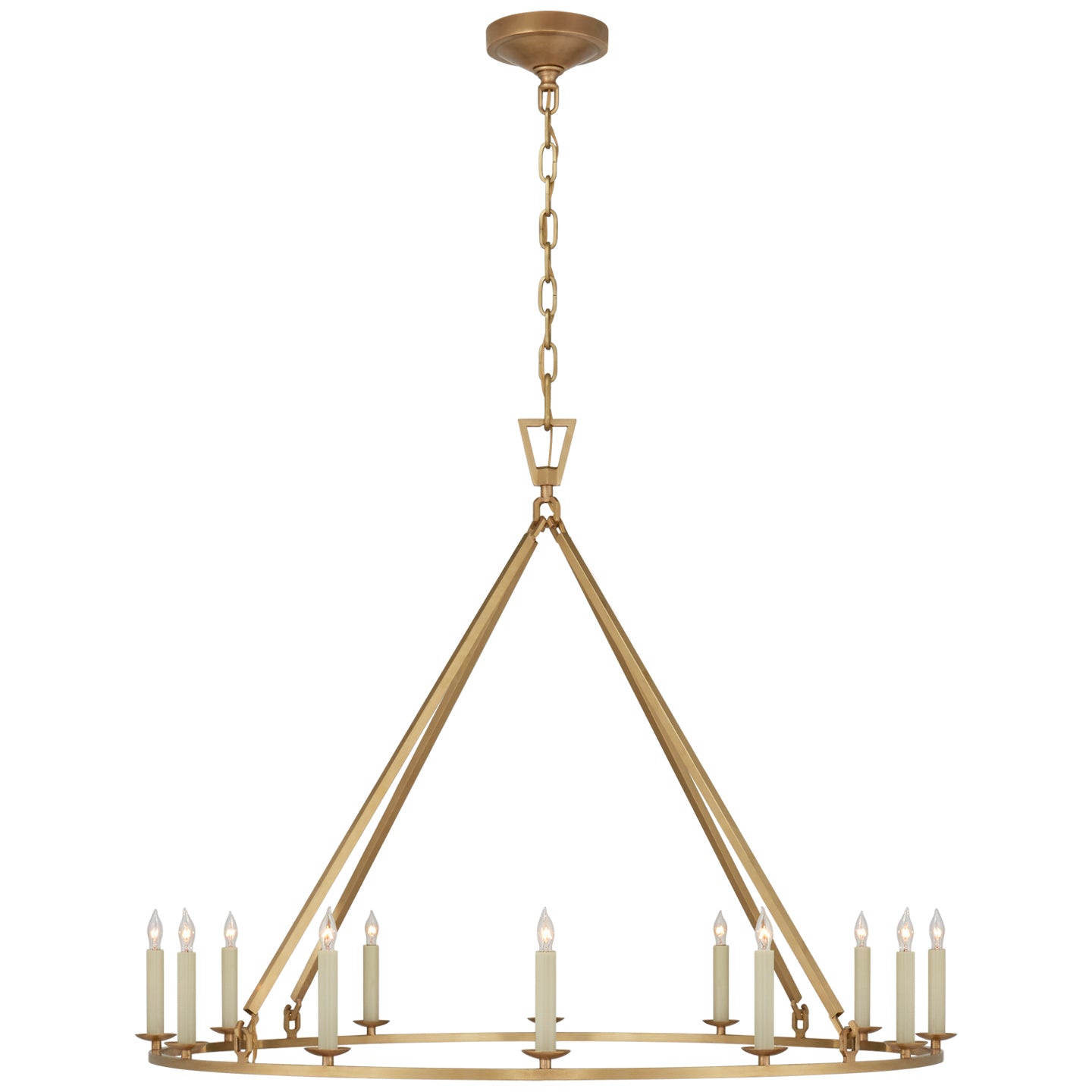 Visual Comfort Signature - CHC 5174AB - 12 Light Chandelier - Darlana Ring - Antique-Burnished Brass