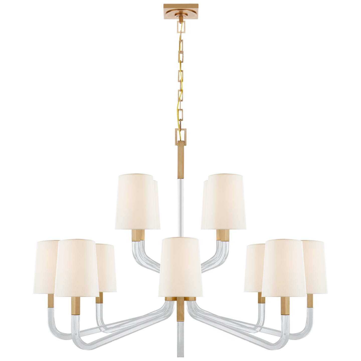 Load image into Gallery viewer, Visual Comfort Signature - CHC 5904AB/CG-L - 12 Light Chandelier - Reagan - Antique-Burnished Brass and Crystal
