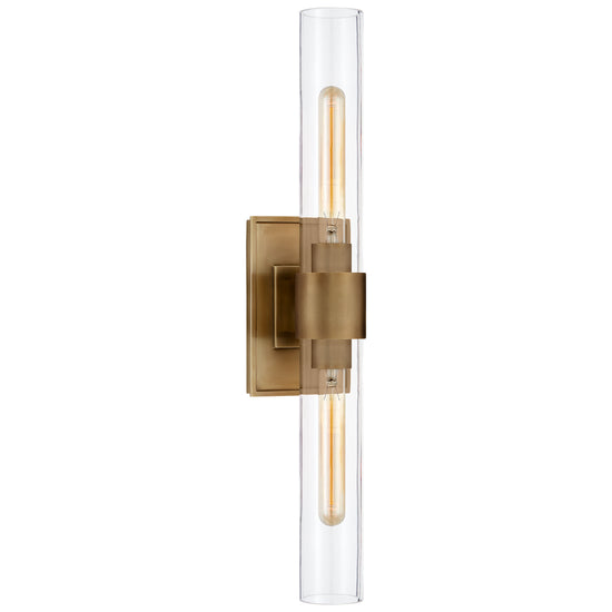 Load image into Gallery viewer, Visual Comfort Signature - S 2164HAB-CG - Two Light Wall Sconce - Presidio - Hand-Rubbed Antique Brass
