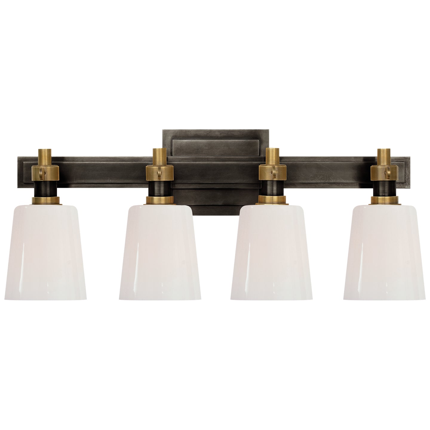 Load image into Gallery viewer, Visual Comfort Signature - TOB 2153BZ/HAB-WG - Four Light Bath Lighting - Bryant Bath - Bronze and Hand-Rubbed Antique Brass
