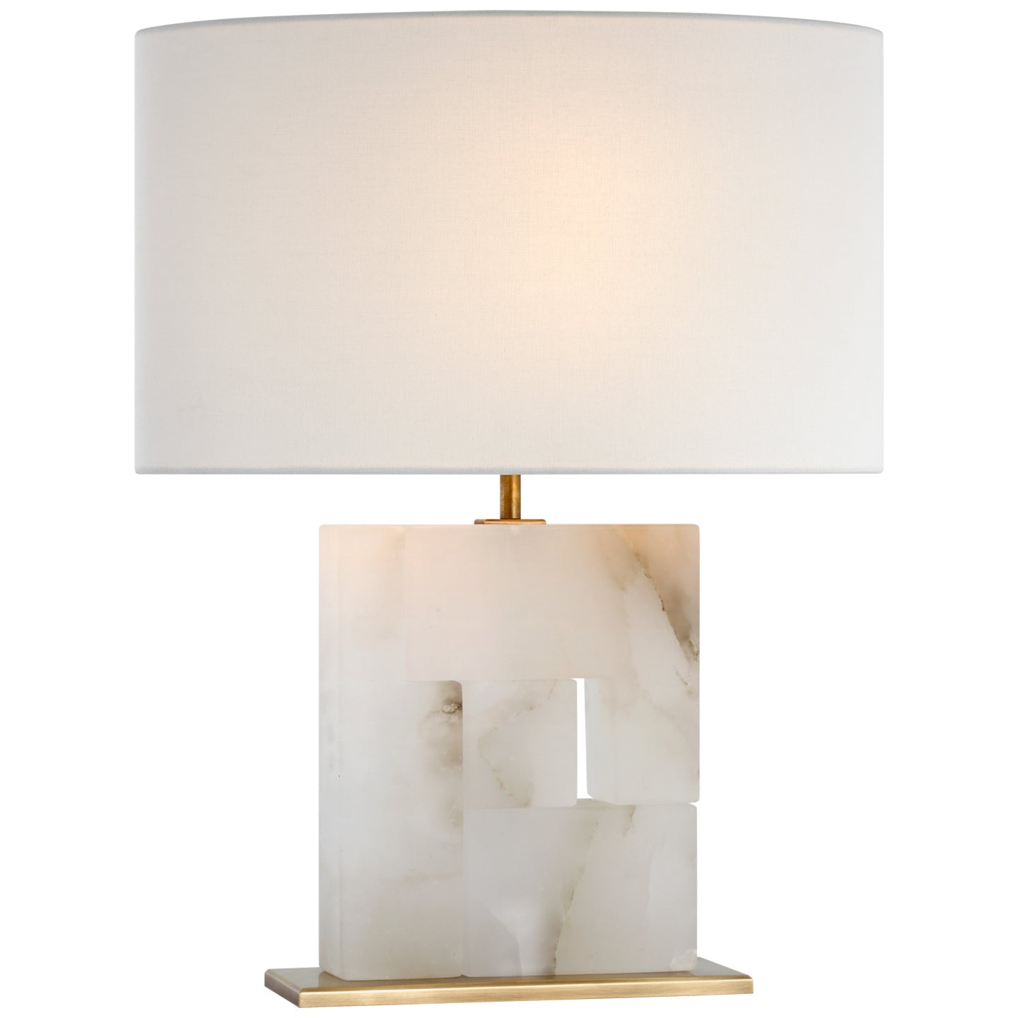 Load image into Gallery viewer, Visual Comfort Signature - S 3925ALB/HAB-L - LED Table Lamp - Ashlar - Alabaster and Hand-Rubbed Antique Brass

