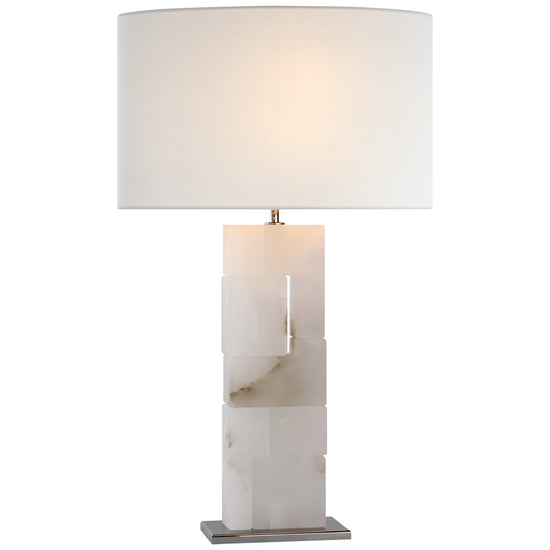Visual Comfort Signature - S 3926ALB/PN-L - LED Table Lamp - Ashlar - Alabaster and Polished Nickel