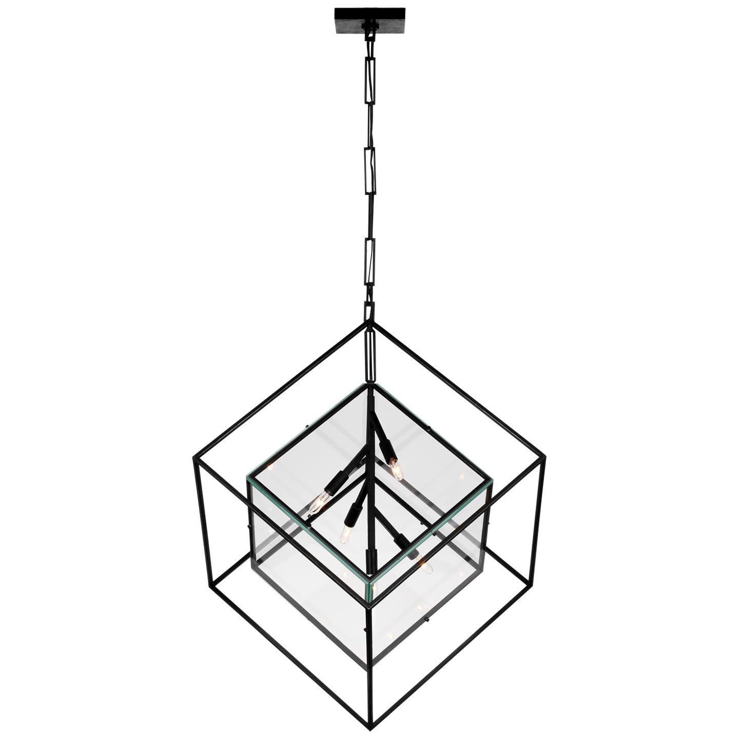 Load image into Gallery viewer, Visual Comfort Signature - KW 5025AI-CG - LED Pendant - Cubed - Aged Iron
