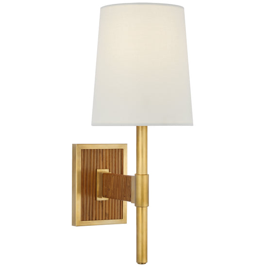 Visual Comfort Signature - SK 2555HAB/DRT-L - LED Wall Sconce - Elle - Hand-Rubbed Antique Brass and Dark Rattan