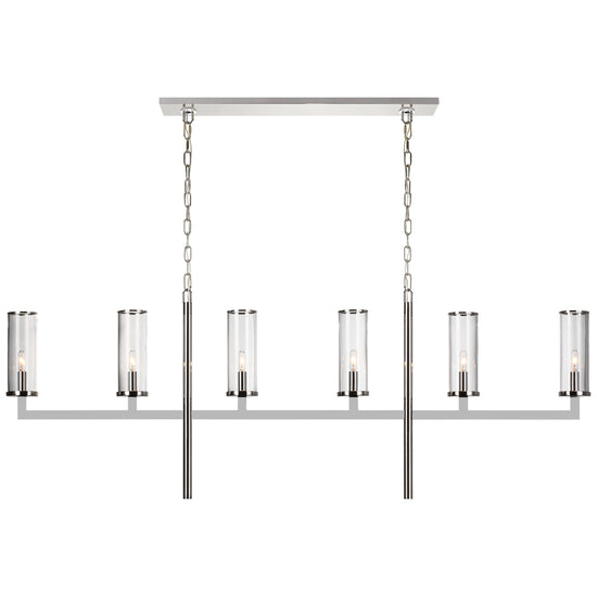Load image into Gallery viewer, Visual Comfort Signature - KW 5203PN-CG - Six Light Linear Chandelier - Liaison - Polished Nickel
