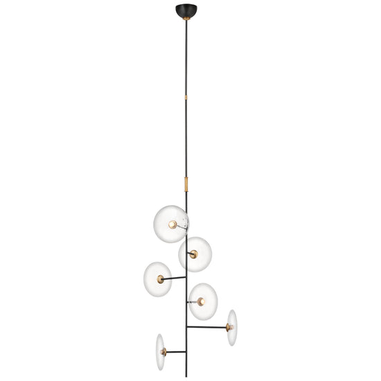 Load image into Gallery viewer, Visual Comfort Signature - S 5691AI/HAB-CG - LED Chandelier - Calvino - Aged Iron and Hand-Rubbed Antique Brass

