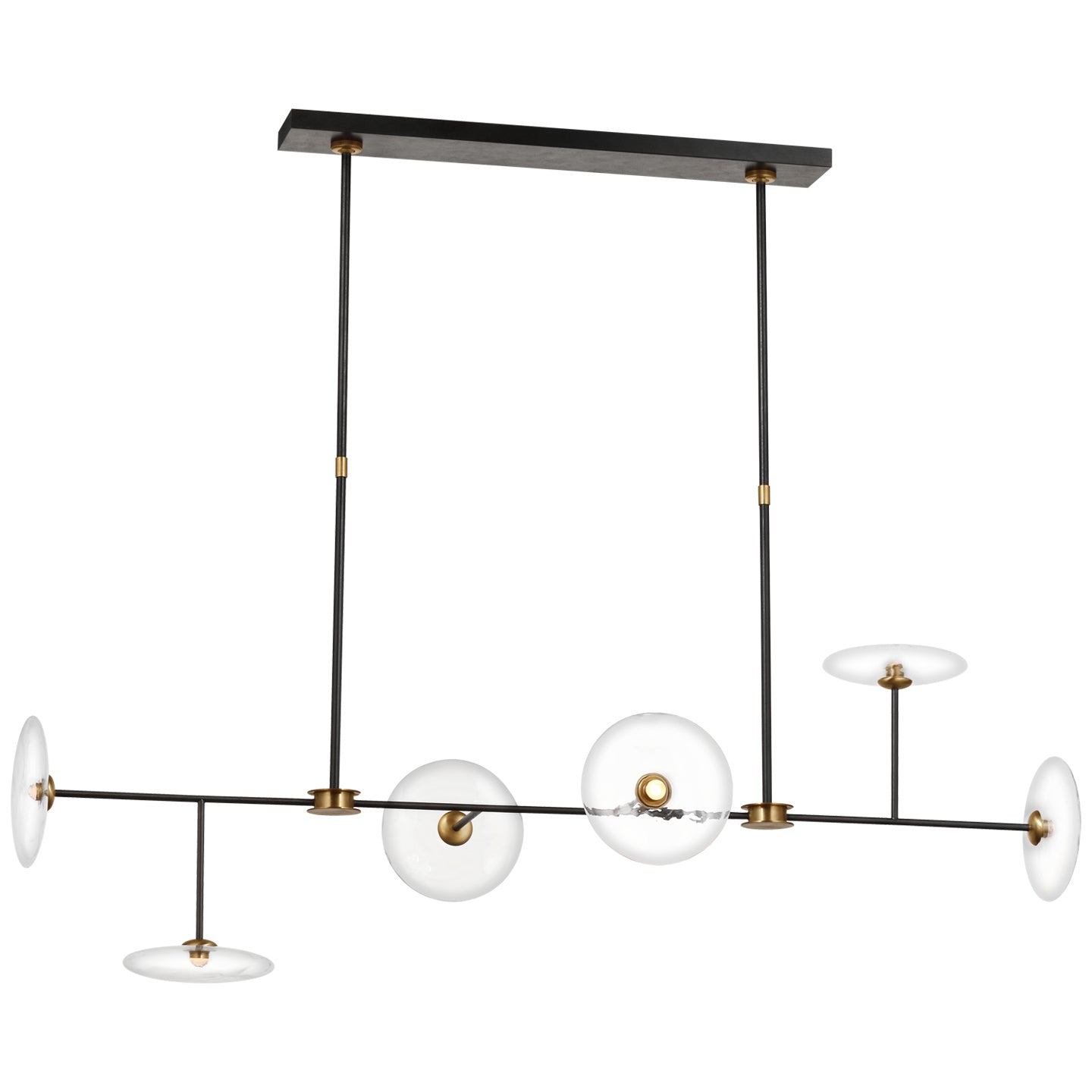 Visual Comfort Signature - S 5695AI/HAB-CG - LED Chandelier - Calvino - Aged Iron and Hand-Rubbed Antique Brass