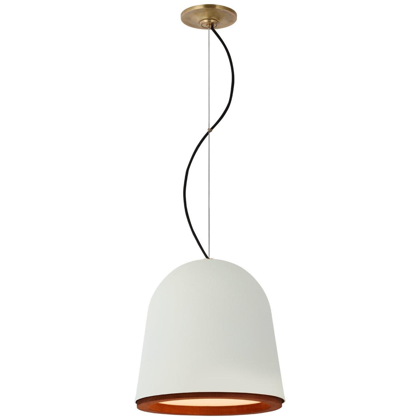 Load image into Gallery viewer, Visual Comfort Signature - S 5125PW - LED Pendant - Murphy - Plaster White and Dark Teak
