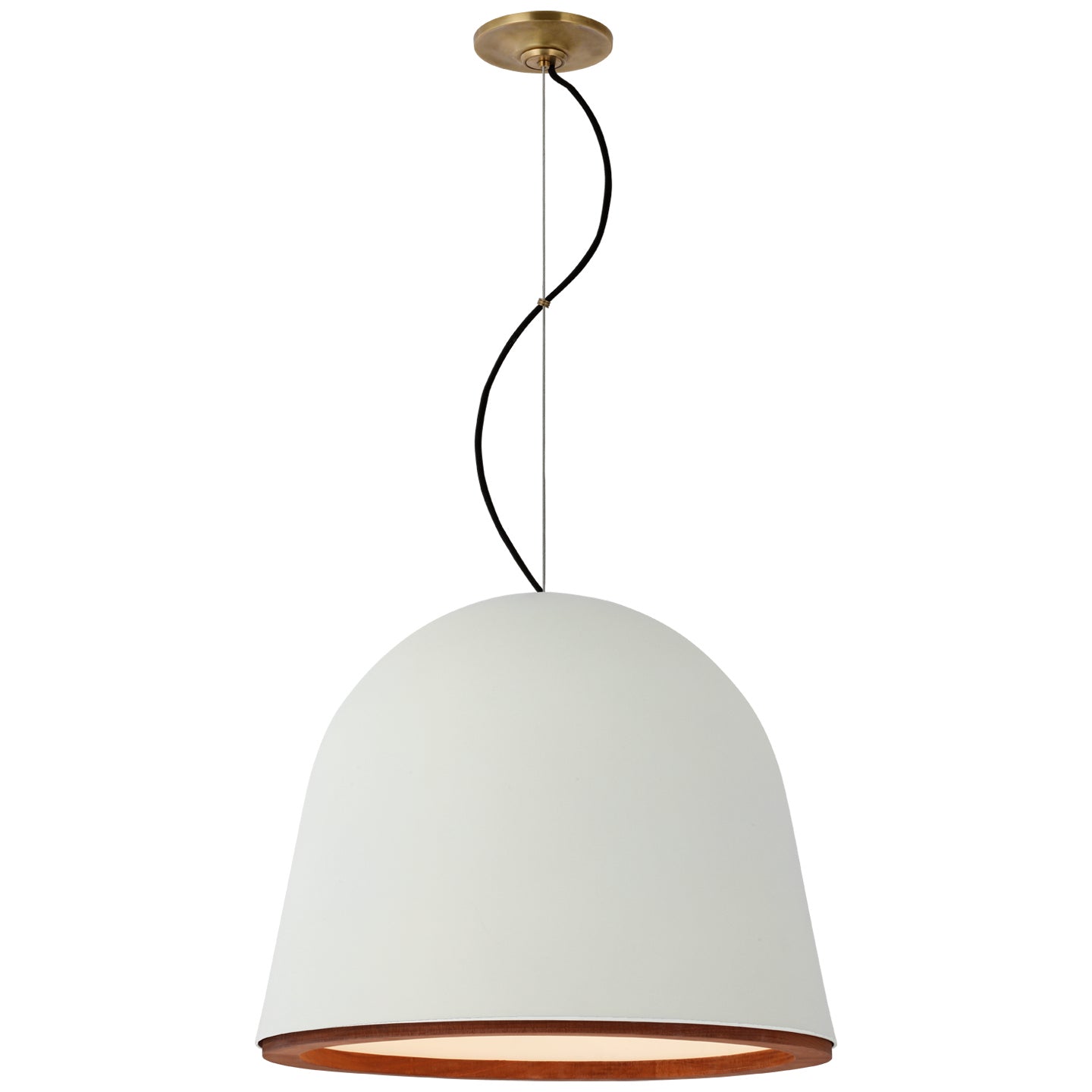 Load image into Gallery viewer, Visual Comfort Signature - S 5126PW - LED Pendant - Murphy - Plaster White and Dark Teak
