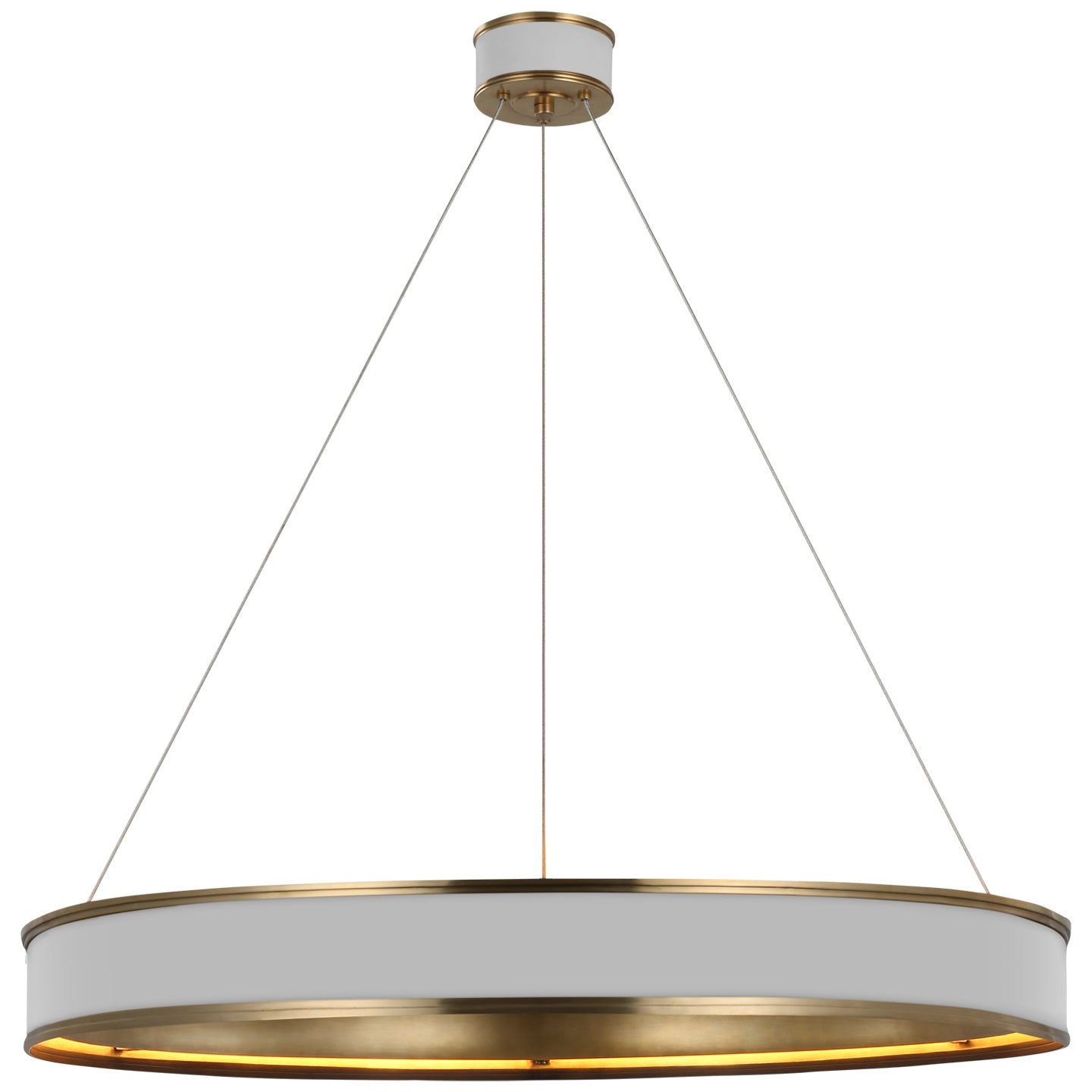 Visual Comfort Signature - CHC 1616WHT/AB - LED Chandelier - Connery - Matte White and Antique-Burnished Brass