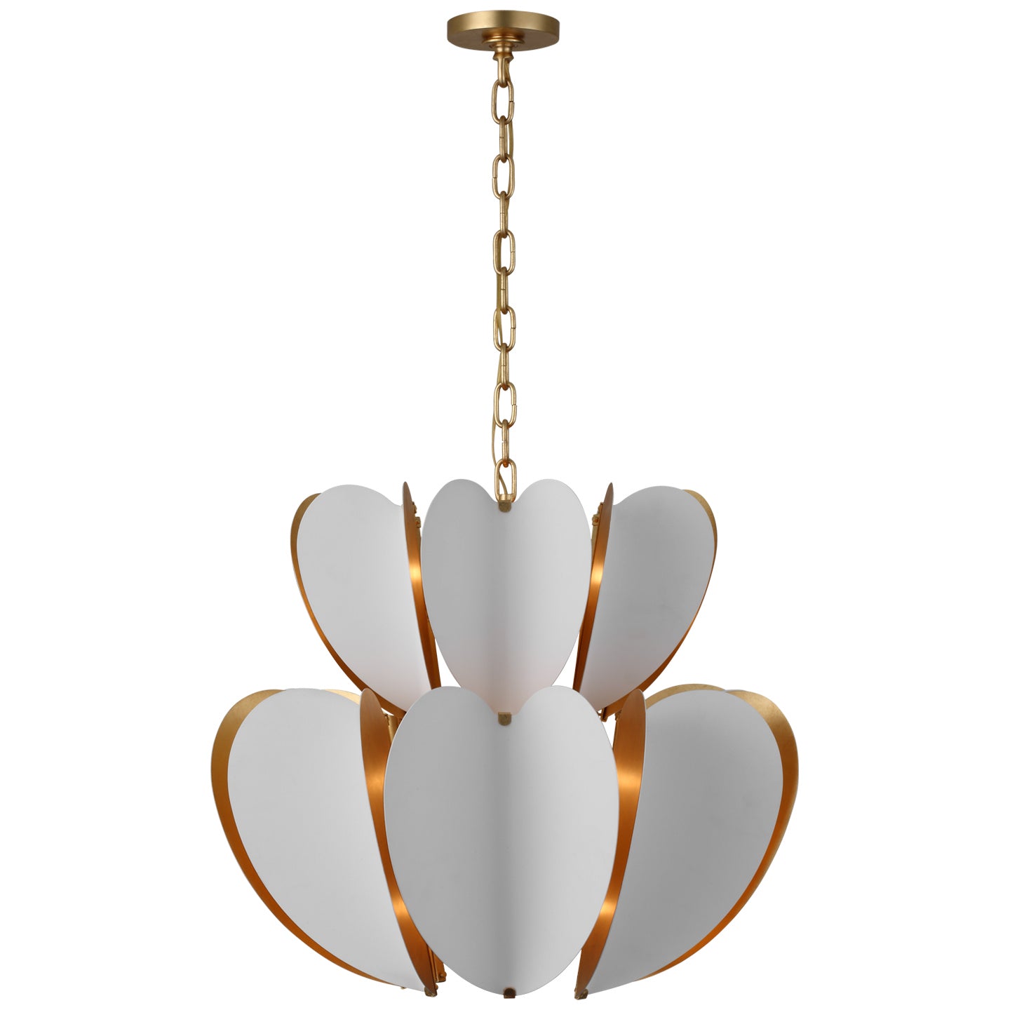 Load image into Gallery viewer, Visual Comfort Signature - KS 5132WHT/G - LED Chandelier - Danes - Matte White and Gild
