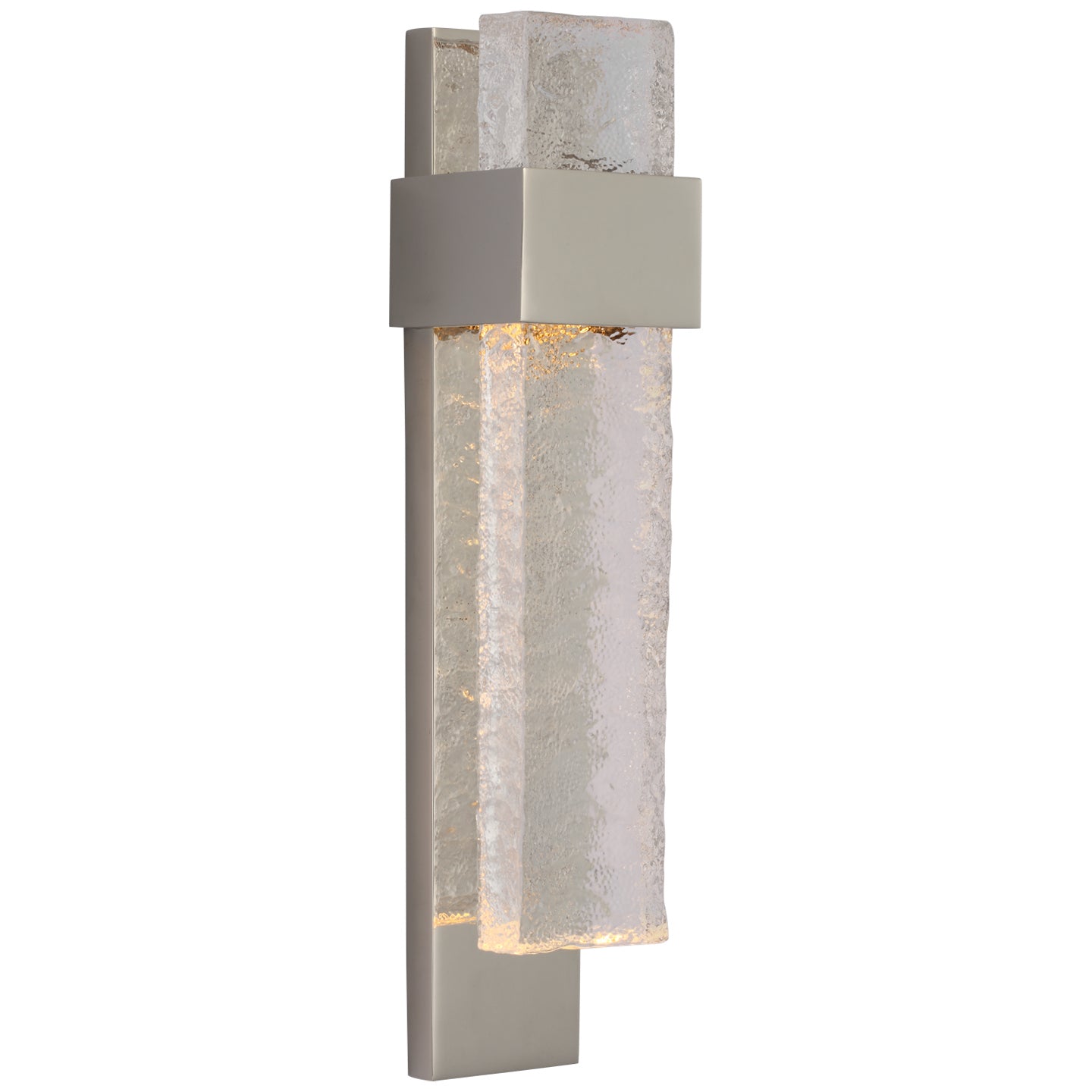 Visual Comfort Signature - S 2340PN/CWG - LED Wall Sconce - Brock - Polished Nickel and Clear Wavy Glass