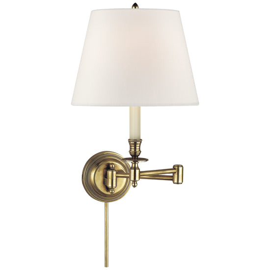 Load image into Gallery viewer, Visual Comfort Signature - S 2010HAB-L - One Light Swing Arm Wall Sconce - Candle Stick - Hand-Rubbed Antique Brass
