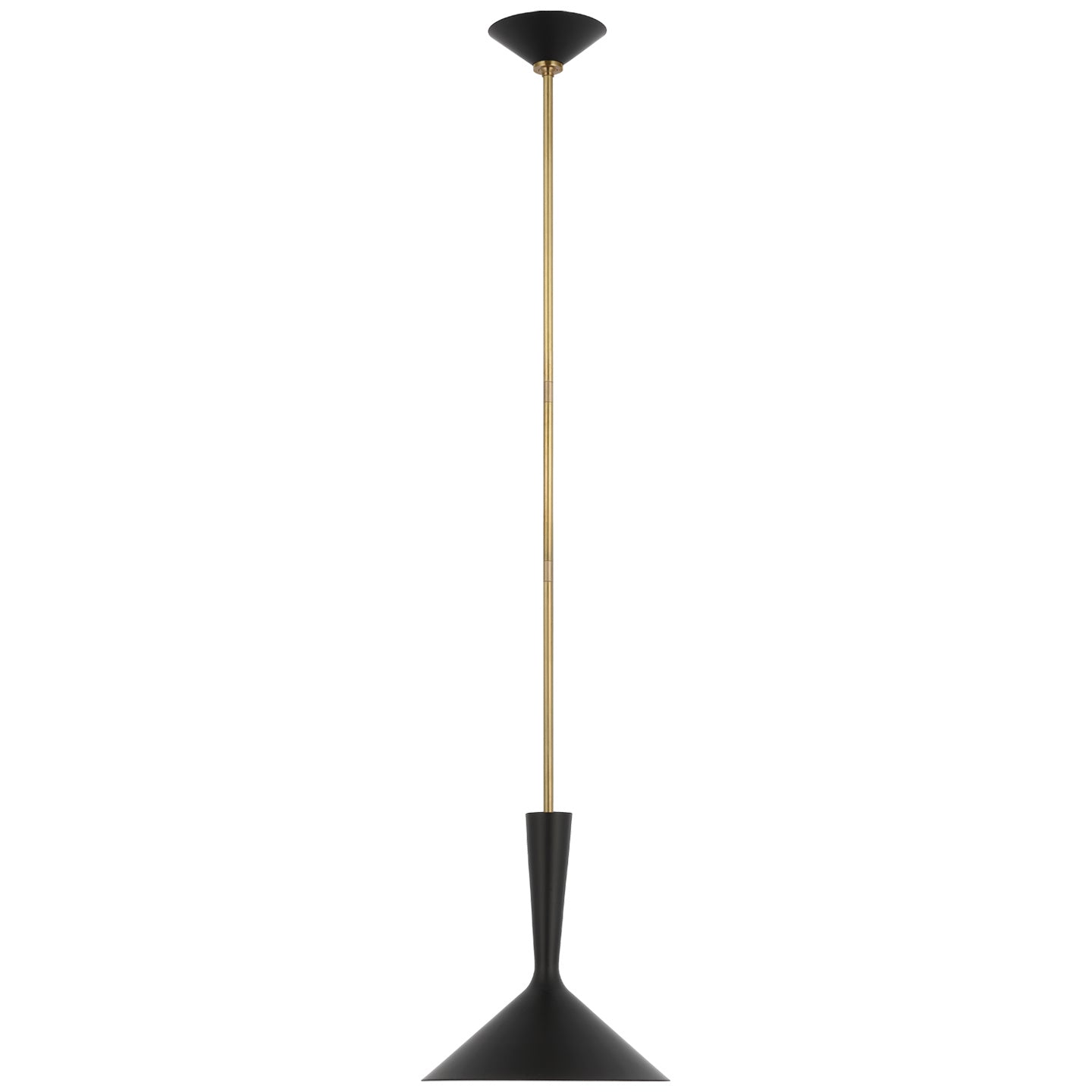 Load image into Gallery viewer, Visual Comfort Signature - ARN 5540BLK/HAB - LED Pendant - Rosetta - Matte Black and Hand-Rubbed Antique Brass
