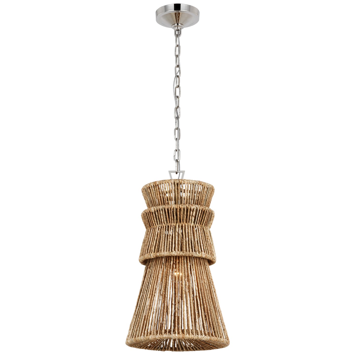 Load image into Gallery viewer, Visual Comfort Signature - CHC 5021PN/NAB - LED Pendant - Antigua - Polished Nickel and Natural Abaca

