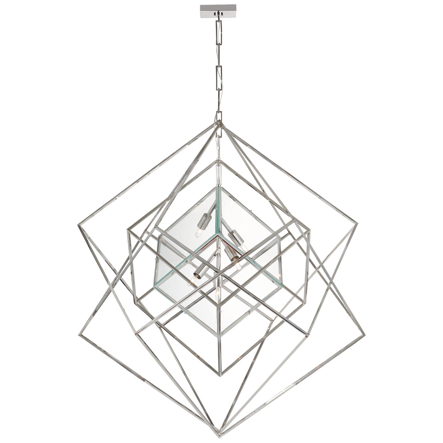Load image into Gallery viewer, Visual Comfort Signature - KW 5022PN-CG - LED Chandelier - Cubist - Polished Nickel
