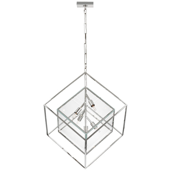 Load image into Gallery viewer, Visual Comfort Signature - KW 5025PN-CG - LED Pendant - Cubed - Polished Nickel
