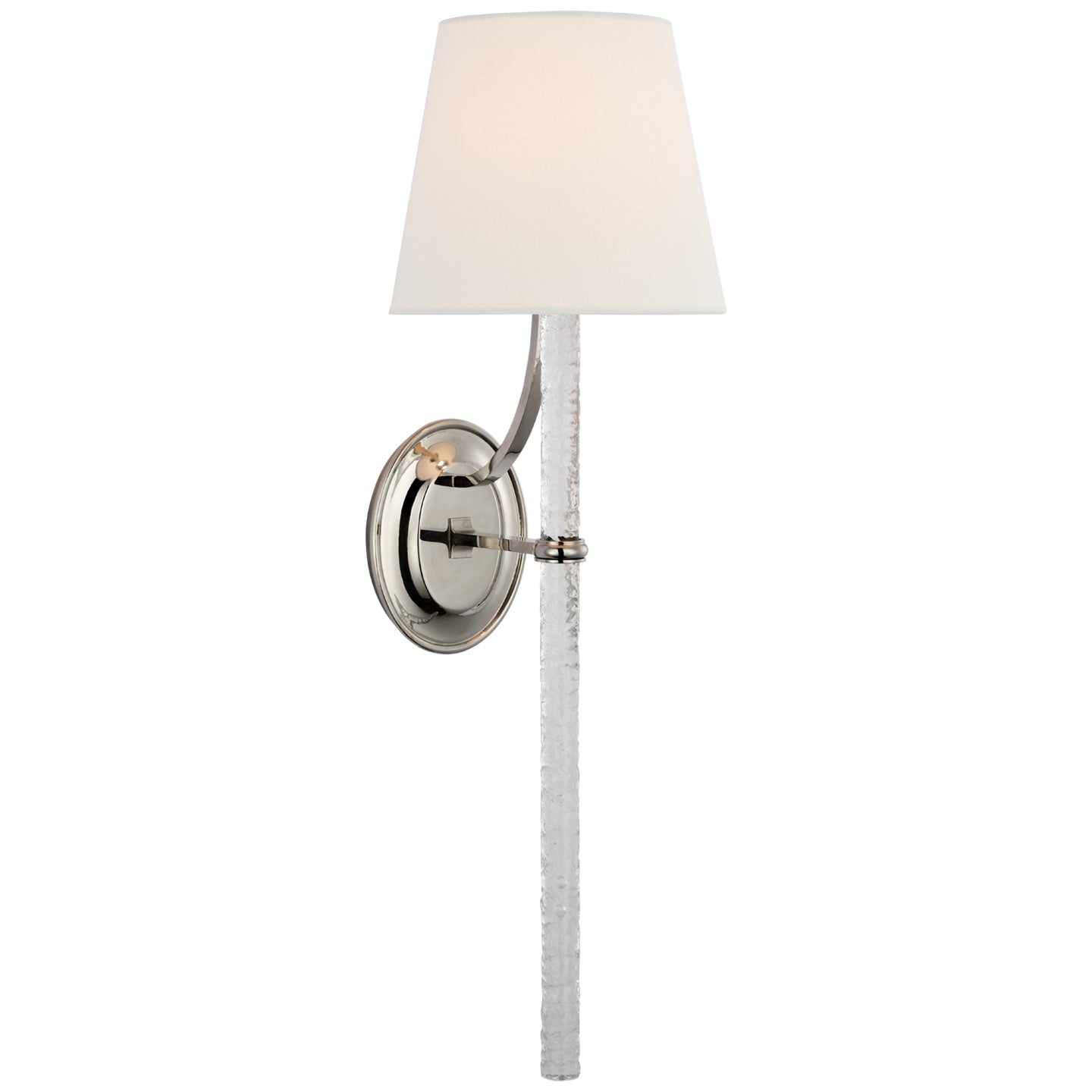 Visual Comfort Signature - MF 2326PN/CWG-L - LED Wall Sconce - Abigail - Polished Nickel and Clear Wavy Glass