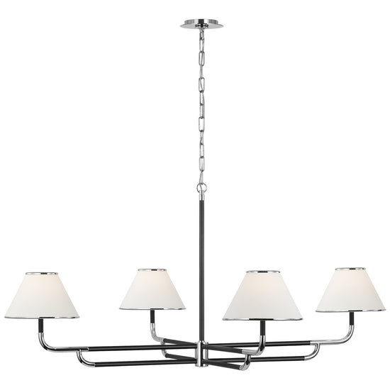 Load image into Gallery viewer, Visual Comfort Signature - MF 5055PN/EB-L - LED Chandelier - Rigby - Polished Nickel and Ebony
