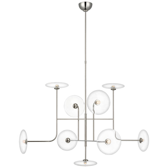 Load image into Gallery viewer, Visual Comfort Signature - S 5693PN-CG - LED Chandelier - Calvino - Polished Nickel
