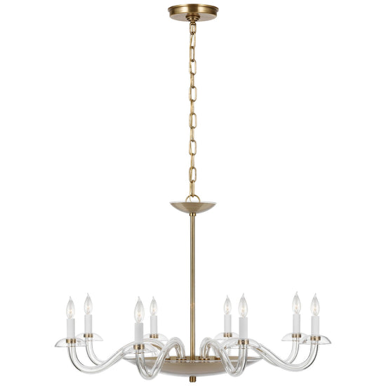 Visual Comfort Signature - PCD 5020CG/HAB - LED Chandelier - Brigitte - Clear Glass and Hand-Rubbed Antique Brass