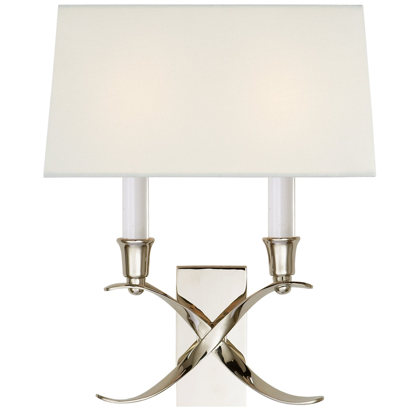 Visual Comfort Signature - CHD 1190PN-L - Two Light Wall Sconce - Cross Bouillotte - Polished Nickel