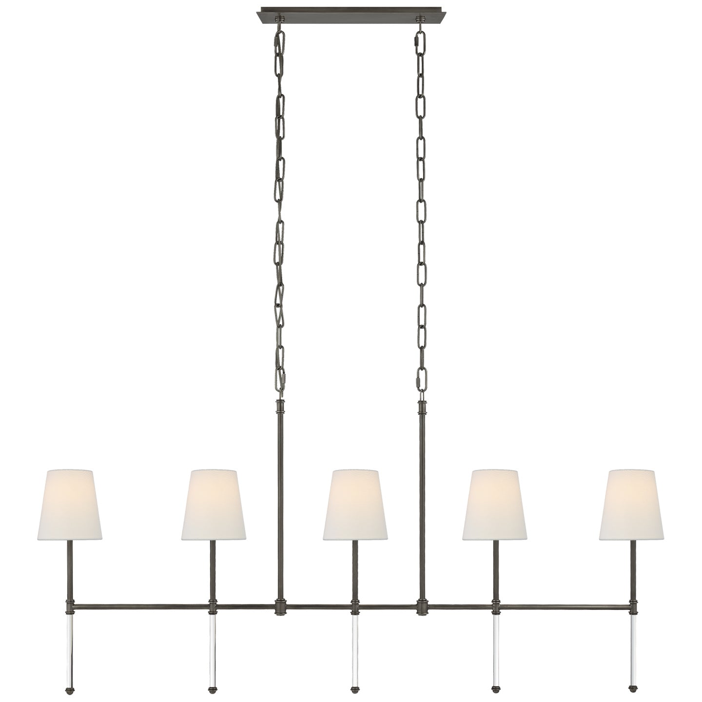 Load image into Gallery viewer, Visual Comfort Signature - SK 5055BZ-L - Five Light Linear Chandelier - Camille - Bronze
