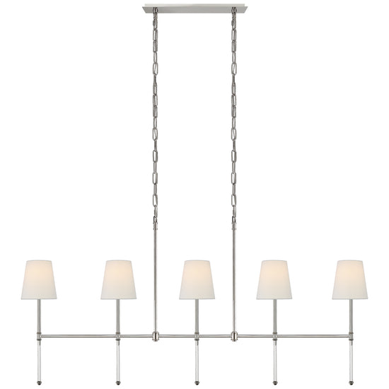 Load image into Gallery viewer, Visual Comfort Signature - SK 5055PN-L - Five Light Linear Chandelier - Camille - Polished Nickel
