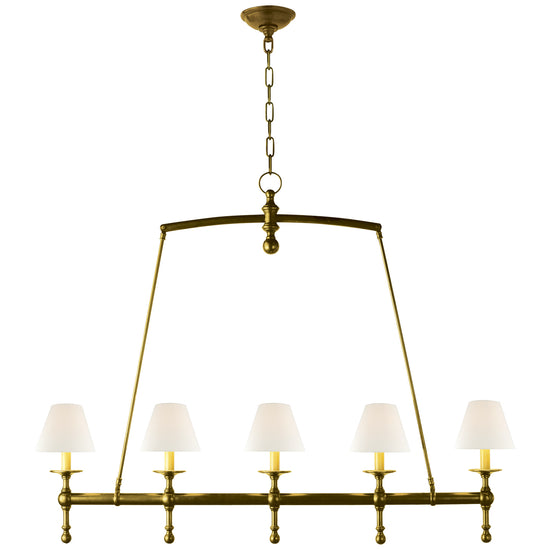 Visual Comfort Signature - SL 5811HAB-L - Five Light Linear Chandelier - Classic - Hand-Rubbed Antique Brass
