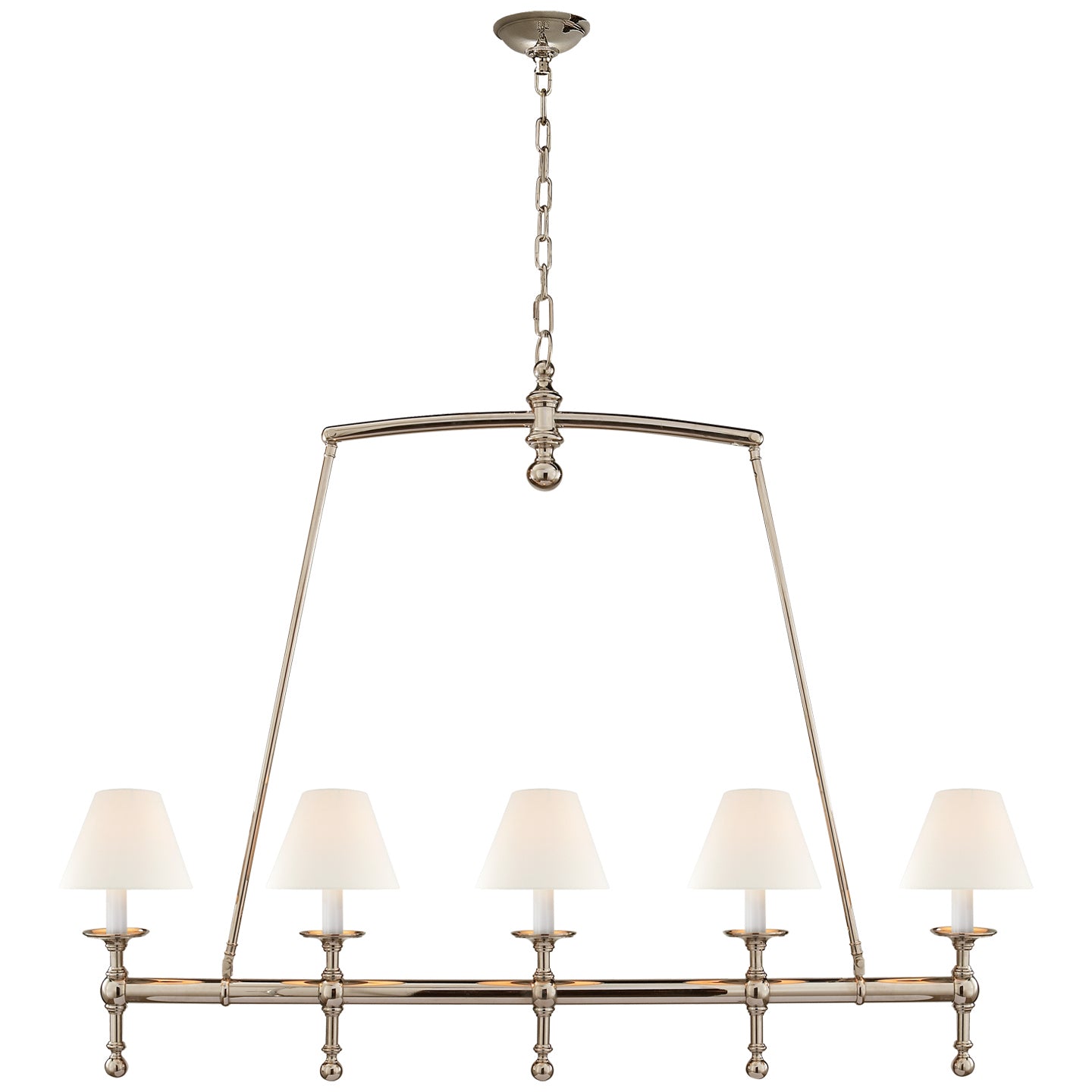 Load image into Gallery viewer, Visual Comfort Signature - SL 5811PN-L - Five Light Linear Chandelier - Classic - Polished Nickel
