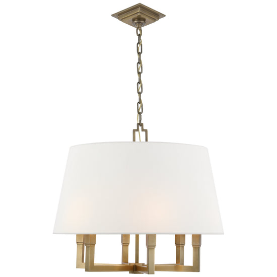 Load image into Gallery viewer, Visual Comfort Signature - SL 5820HAB-L - Six Light Hanging Lantern - Square Tube - Hand-Rubbed Antique Brass
