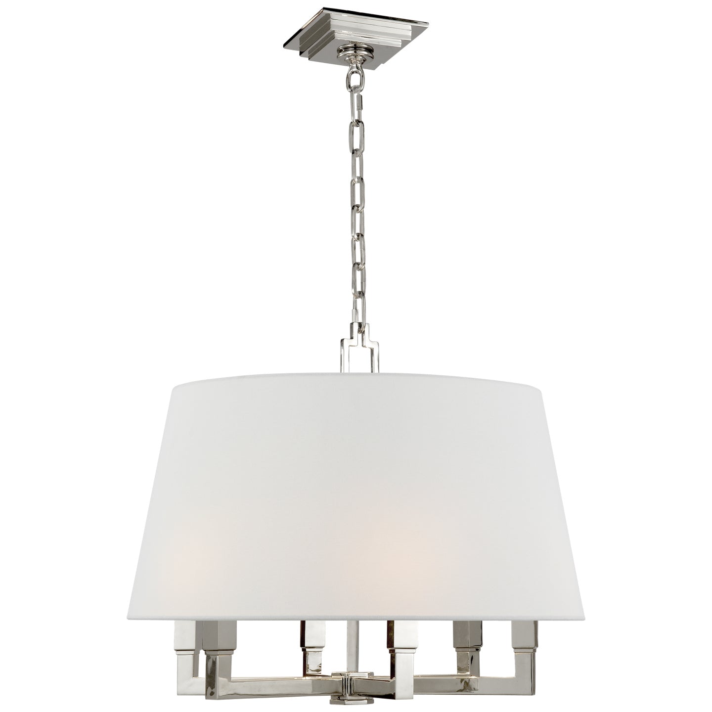 Load image into Gallery viewer, Visual Comfort Signature - SL 5820PN-L - Six Light Hanging Lantern - Square Tube - Polished Nickel
