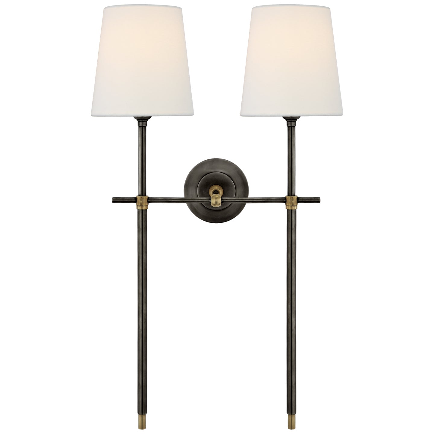 Visual Comfort Signature - TOB 2025BZ/HAB-L - Two Light Wall Sconce - Bryant - Bronze and Hand-Rubbed Antique Brass