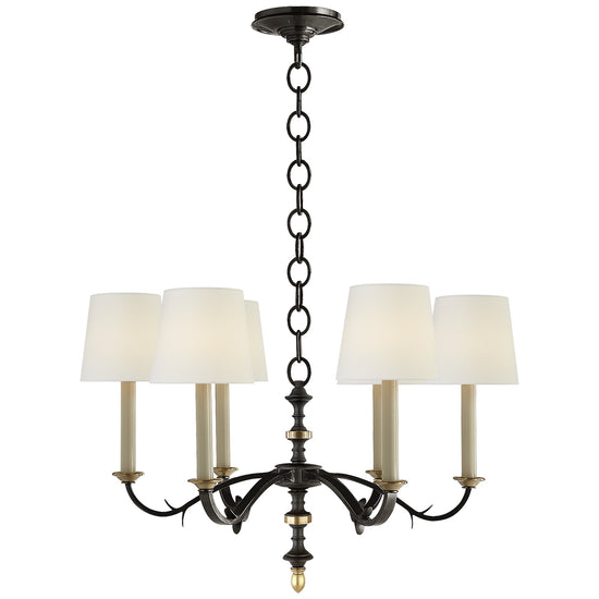 Visual Comfort Signature - TOB 5119BR/HAB-L - Six Light Chandelier - Channing - Black and Brass